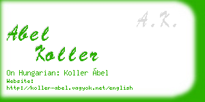 abel koller business card