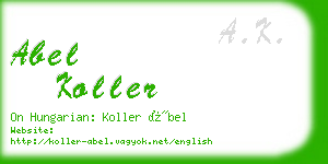 abel koller business card